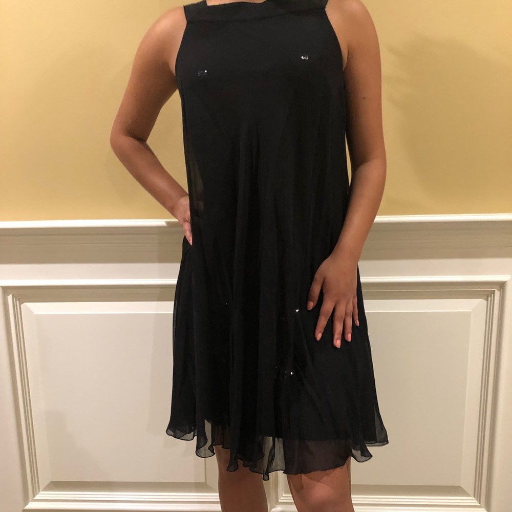 Elie Tahari Black Sequin Dress